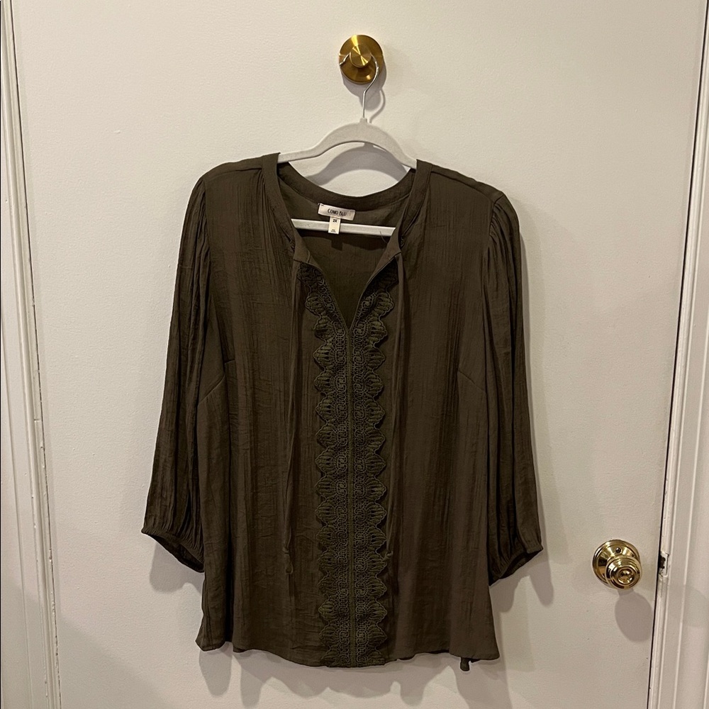 Como Blu Olive Green Women's Top